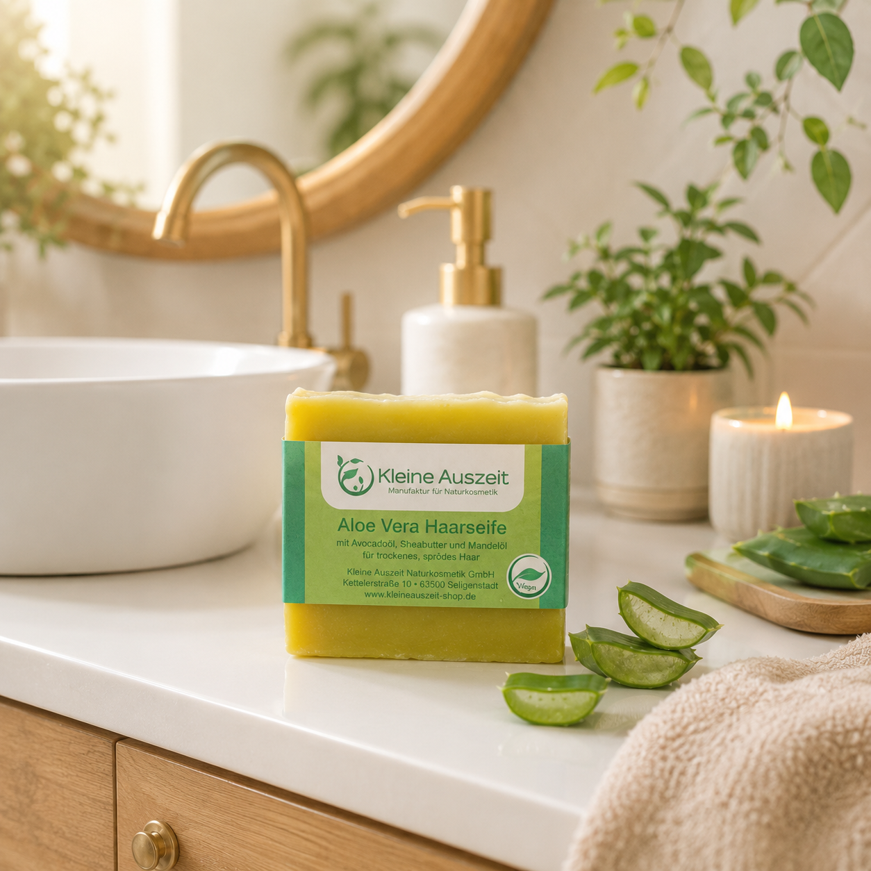 Aloe Vera Haarseife vegan, Seife fr Haare  Kleine Auszeit