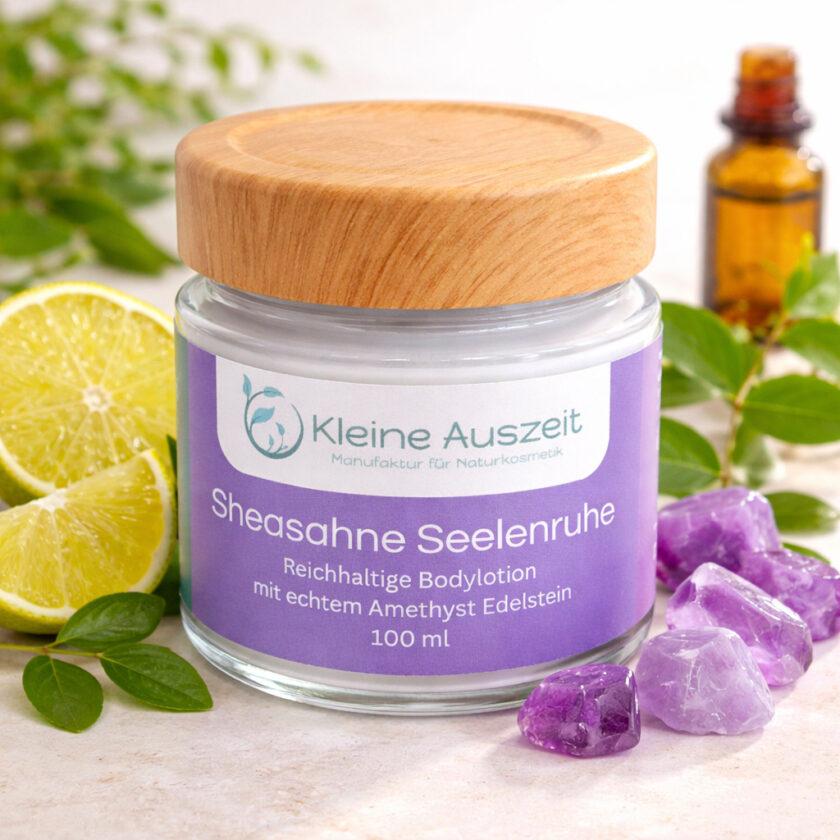 Sheasahne_Seelenruhe_OriginalProportionen Sheasahne Amethyst mit Bergamotte